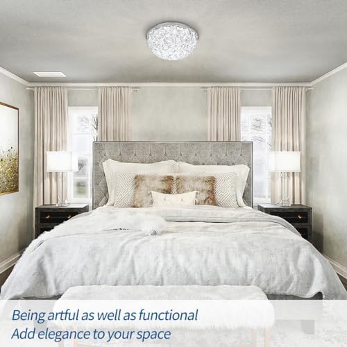 DAKASON 12in LED Crystal Chandelier, 3CCT