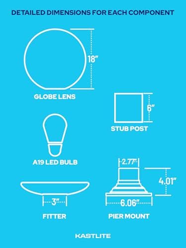 KASTLITE 18" White Acrylic Globe Post Light