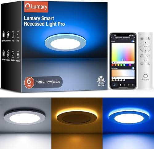 Lumary Smart Pro 6 Inch Recessed Lighting, 4 Pack