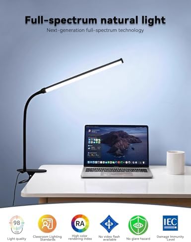 2 Pack USB LED Desk Lamps with Clamp