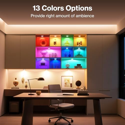 Cadrim Rechargeable RGB Puck Lights, 1pcs