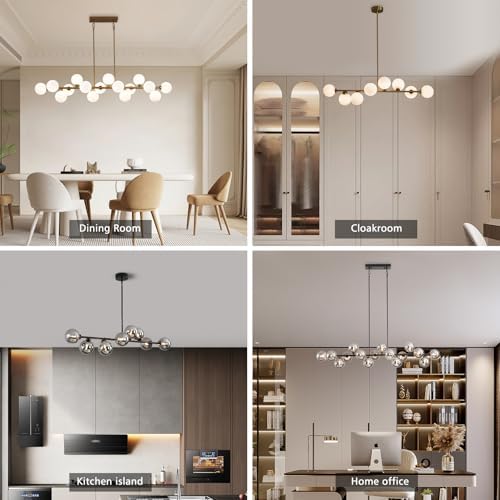 55 Inch Brass Gold Linear Chandelier