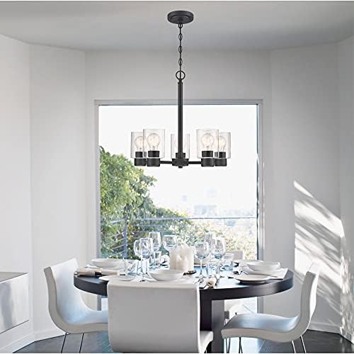 Westinghouse 6115300 Sylvestre Five-Light Chandelier, Matte Black