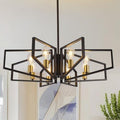 8-Light Black and Gold Chandelier