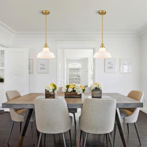 HOLKIRT Gold Opal Glass Pendant Light