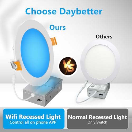 DAYBETTER Smart 6 Inch Recessed Lighting, 4 Pack