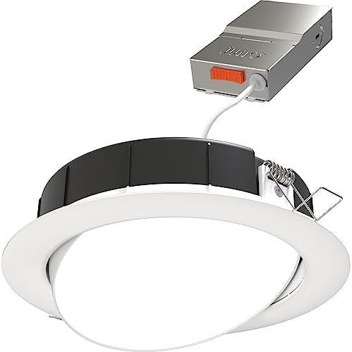 Juno 6-Inch Adjustable LED Wafer Downlight, Matte White