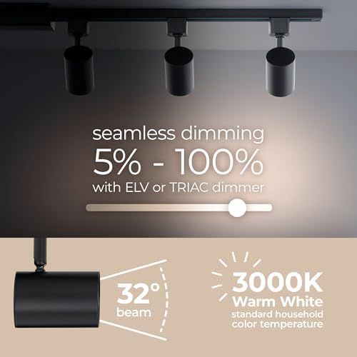 Amped Collection 3-Light 48in LED Track Lighting Kit, Black