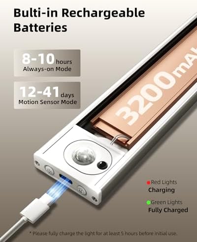 6Pack 16inch Rechargeable Under Cabinet Lights