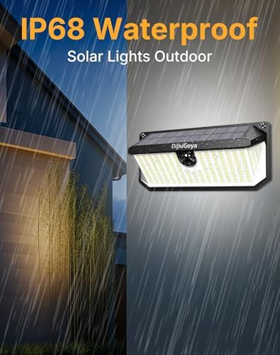 466 LEDs Solar Outdoor Motion Sensor Lights, 2-Pack