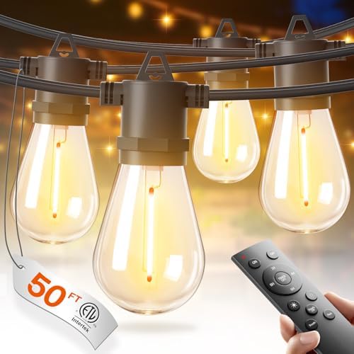 50-Foot Weatherproof LED Patio String Lights