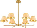 MAYNA 38" 6-Light Rattan Chandelier