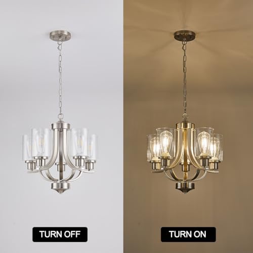 5-Light Brushed Nickel Dining Room Chandelier