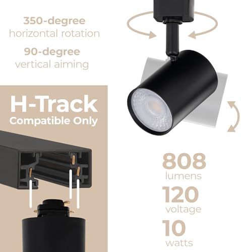 Amped Collection 3-Light 48in LED Track Lighting Kit, Black