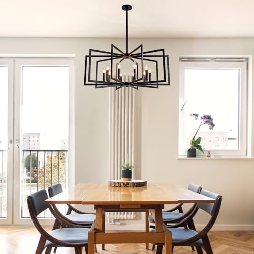 10-Light Black Farmhouse Chandelier