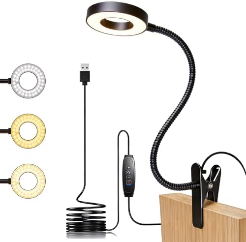 Flexible Gooseneck LED Clip-On Book Light with Clamp