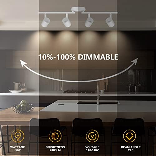 VANoopee 5-Color 4-Light LED Track Lighting Fixture
