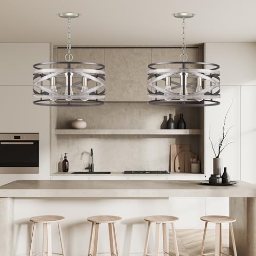 18.7" 3-Light Farmhouse Drum Pendant Light