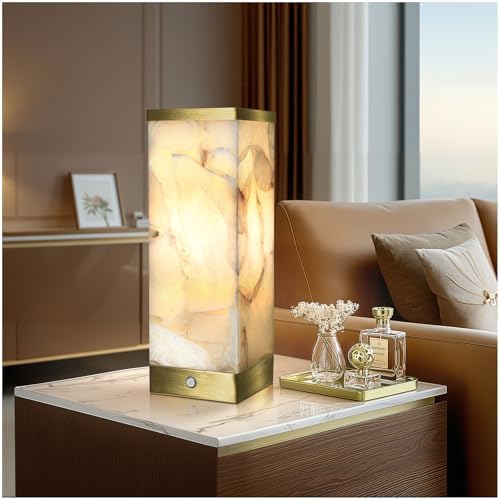 Scenekoy Modern Alabaster Rechargeable Cordless Table Lamp