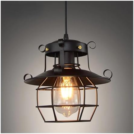 Industrial Loft Retro Iron Pendant Light, Warm White