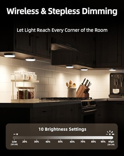 EZVALO RGB Under Cabinet Puck Lights with Remote