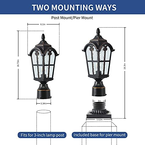 16.7" Dusk Dawn Sensor Outdoor Post Light