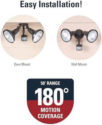 HALO 180° Motion Sensor Security Flood Light, Bronze