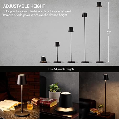 O’Bright Sandy Cordless Rechargeable LED Floor Lamp, Black