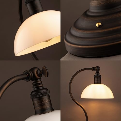 O'Bright Bankers Cordless Rechargeable LED Table Lamp, Bronze