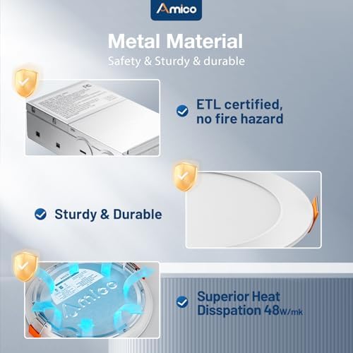 Amico 20 Pack 6 Inch LED Recessed Light