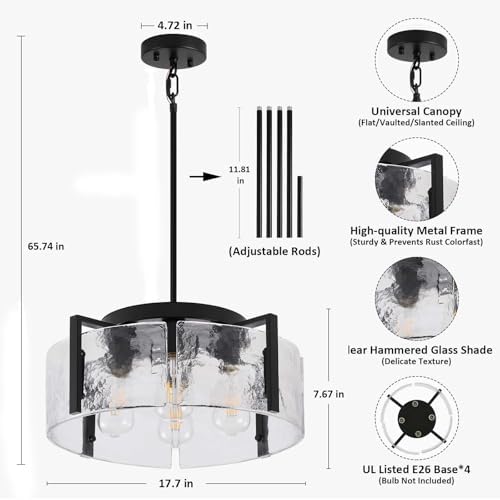 Black 4-Light Chandelier