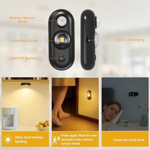 4 Pack Rechargeable Motion Sensor Puck Lights