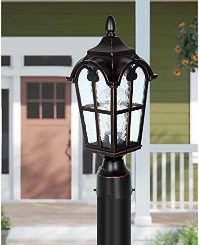 120V Black Dusk-to-Dawn Aluminum Outdoor Post Light