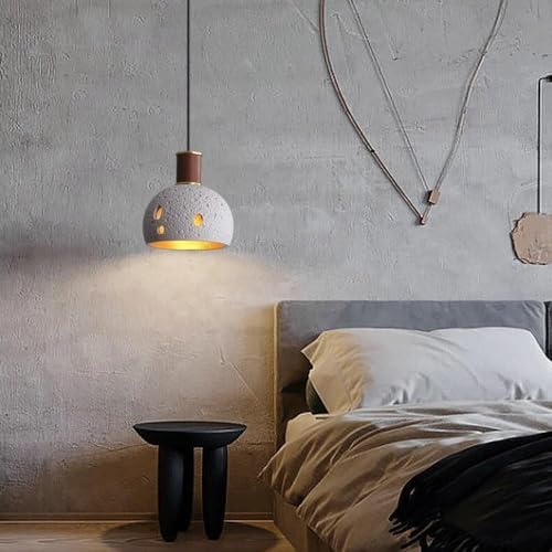 Mid Century Natural Stone Pendant Light, Beige