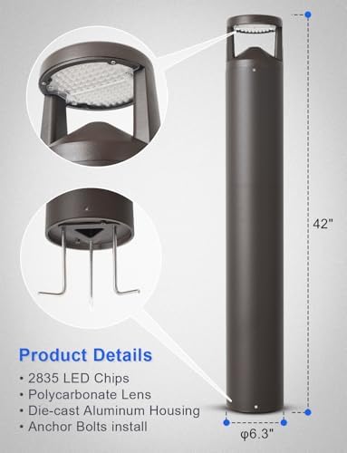 OSTEK 42" 24W LED Bollard Light
