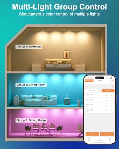 LED Recessed Lighting 5/6 Inch Smart Bluetooth Can Lights, 2 Pack