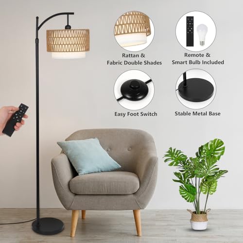 Arc Floor Lamp with Remote, 3 Color Temperatures