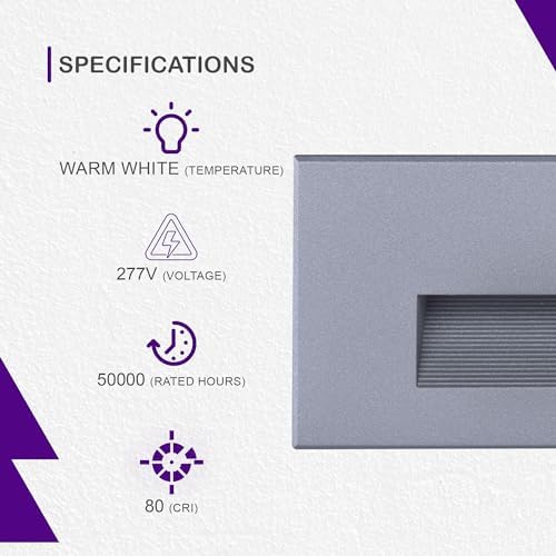 Ciata Indoor/Outdoor 5 Watt Horizontal Stair/Step Light, 3000K