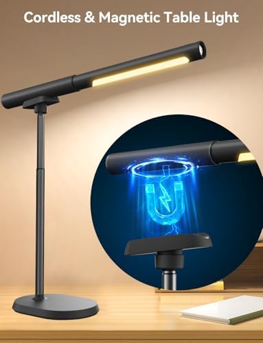 Rechargeable Magnetic Desk Lamp, Removable Light Tube