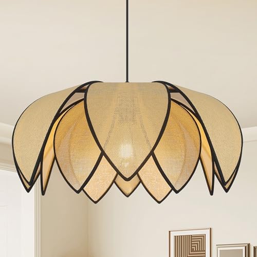 21'' Boho Rattan Chandelier