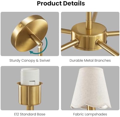 KAISITE Modern Gold 5-Light Chandelier