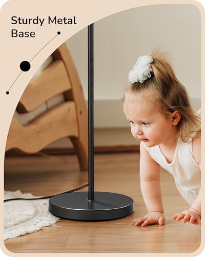 EDISHINE Modern Black Floor Lamp, 64.7" Arc