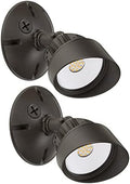Maxxima 2-Pack LED Outdoor Flood Security Wall Lights, Brown