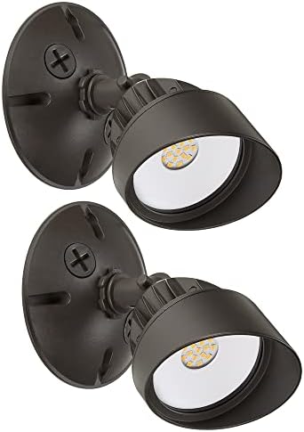 Maxxima 2-Pack LED Outdoor Flood Security Wall Lights, Brown