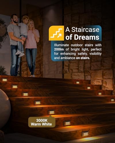 Sunco Lighting 4-Pack 5W LED Outdoor Step Lights, Bronze