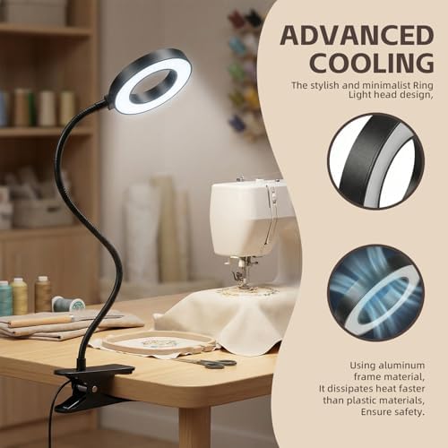Flexible Gooseneck LED Clip-On Book Light with Clamp