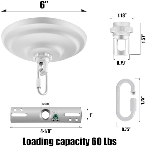 6 Inch Light Canopy Kit, White
