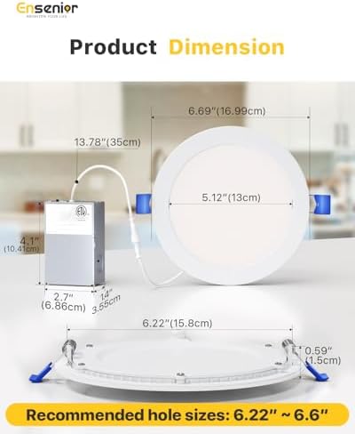 Ensenior 20 Pack 6 Inch LED Recessed Light
