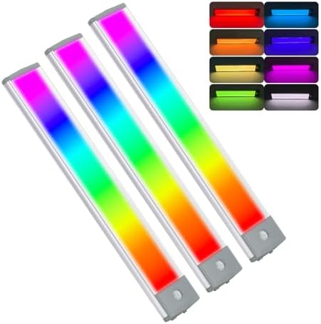 LEPOTEC RGB LED Cabinet Lights, 3 Packs
