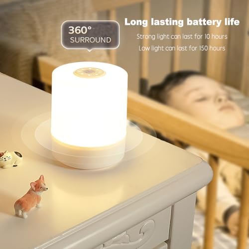 JININQ Rechargeable Touch Bedside Table Lamp